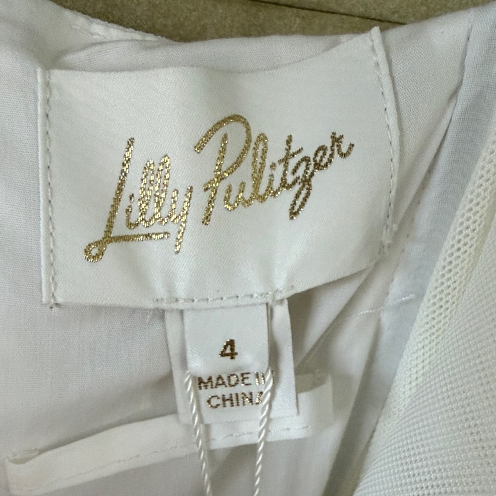 NWT Lily Pulitzer! White Sleeveless Romper with belt - Picture 2 of 5